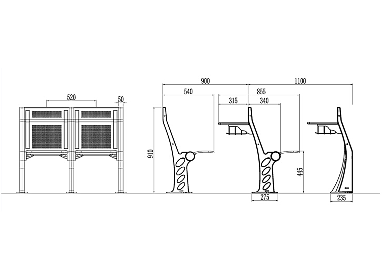 中排阶梯课桌椅